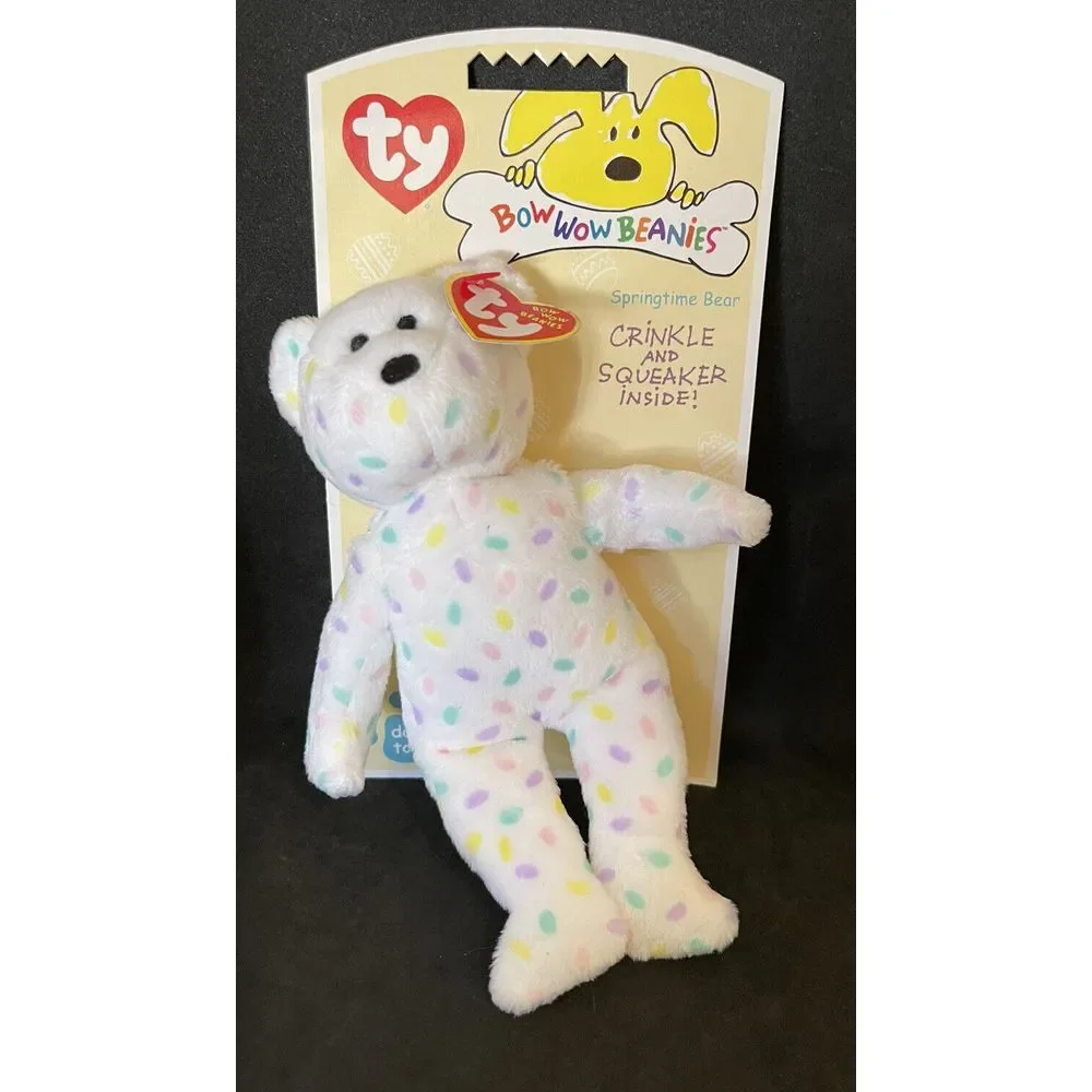 TY Bow Wow Beanies Springtime Bear (RARE)